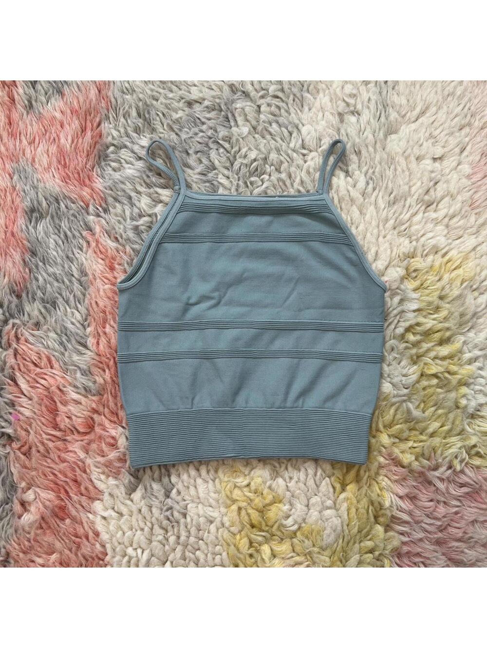 baby blue seamless cropped cami